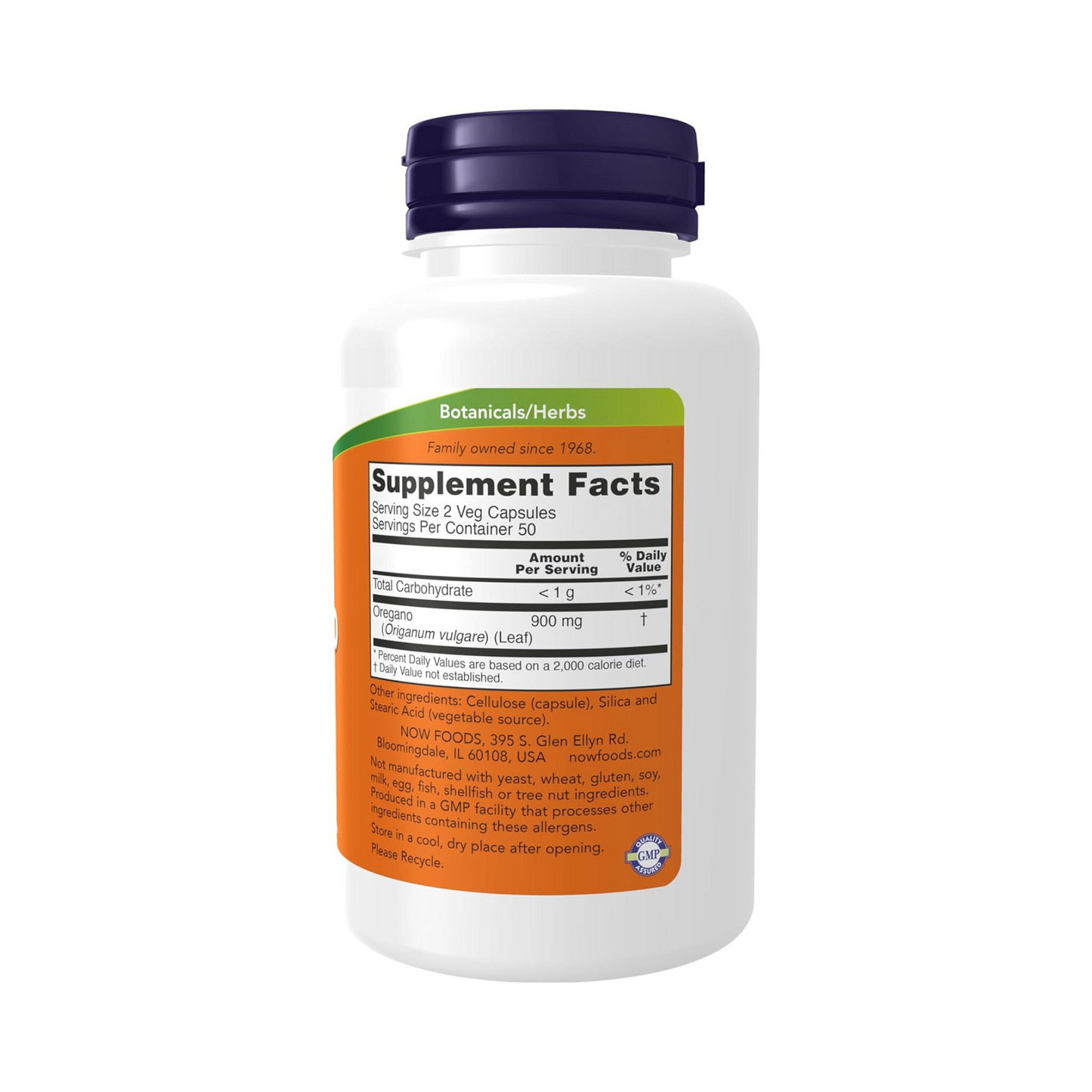 NOW Foods, Orégano (Origanum vulgare), 450 mg, 100 Cápsulas Vegetais