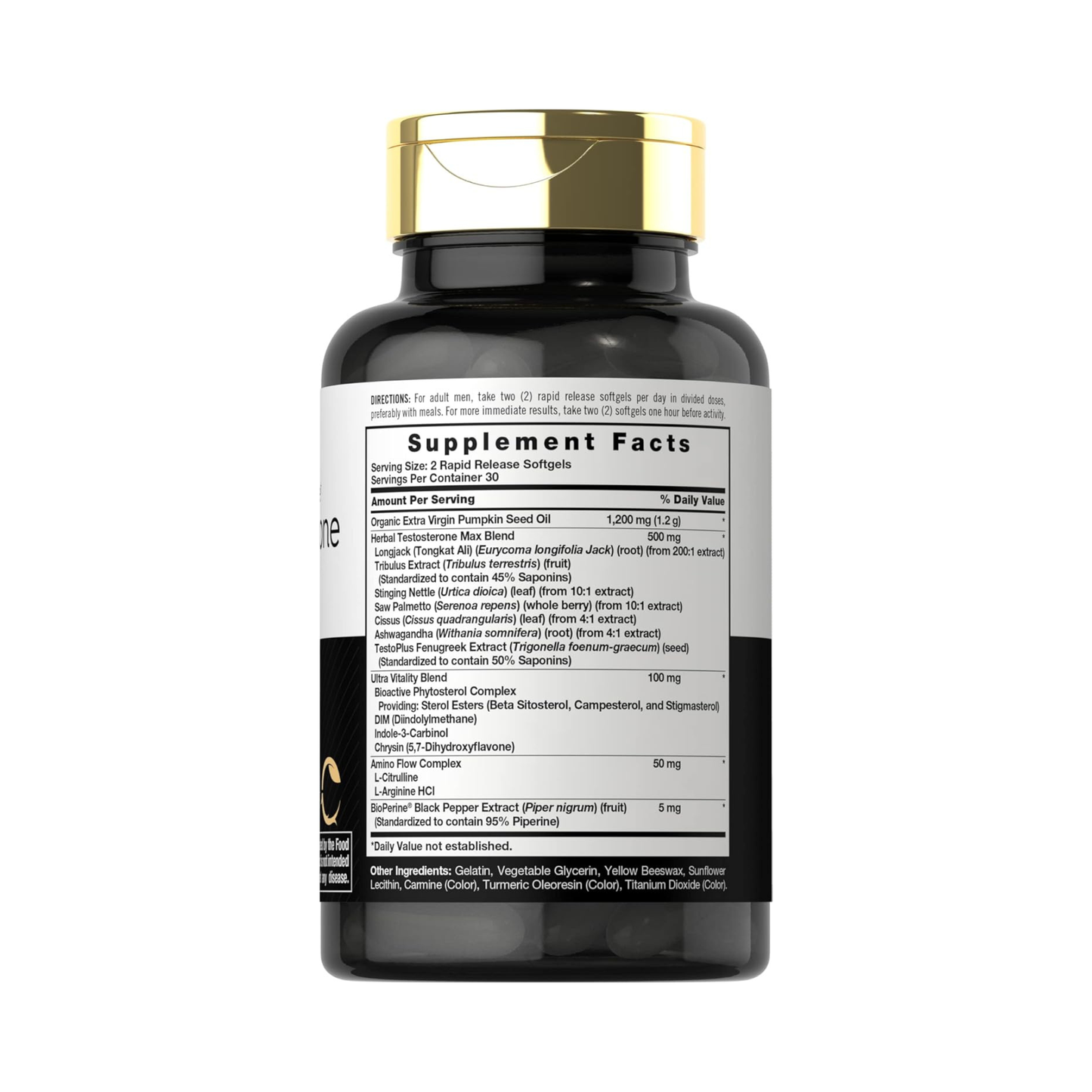 Carlyle Suplemento de Testosterona para Homens, 60 Softgels