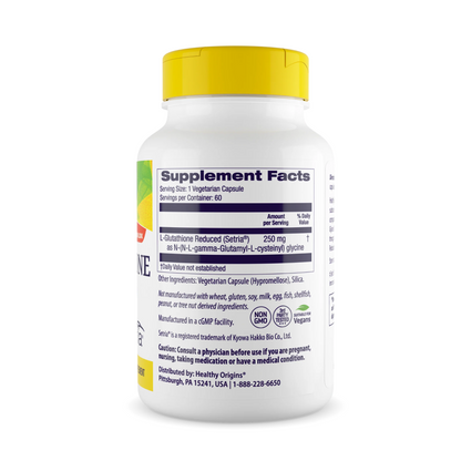 Healthy Origins L-Glutathione (Setria®) 250 mg "reduced" 60 Caps