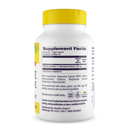 Healthy Origins, Cognizin (Citicoline), 250 mg, 60 Vcaps