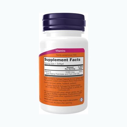 Combo Now Vitamina A 10.000 IU 100 Softgels + Healthy Origins Vitamin D3 10.000 IU 240 Softgels + Carlyle K2 MK7 100 mcg 150 Softgels + Healthy Origins Vitamin E 400 IU 180 Softgels