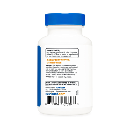 Nutricost Orotato de Lítio 5 mg 120 Cápsulas Vegetais