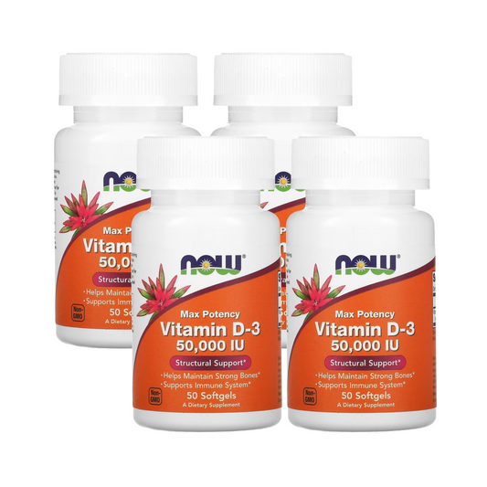 Combo 4 Now Foods Vitamina D3, 50000 UI, 50 Softgels