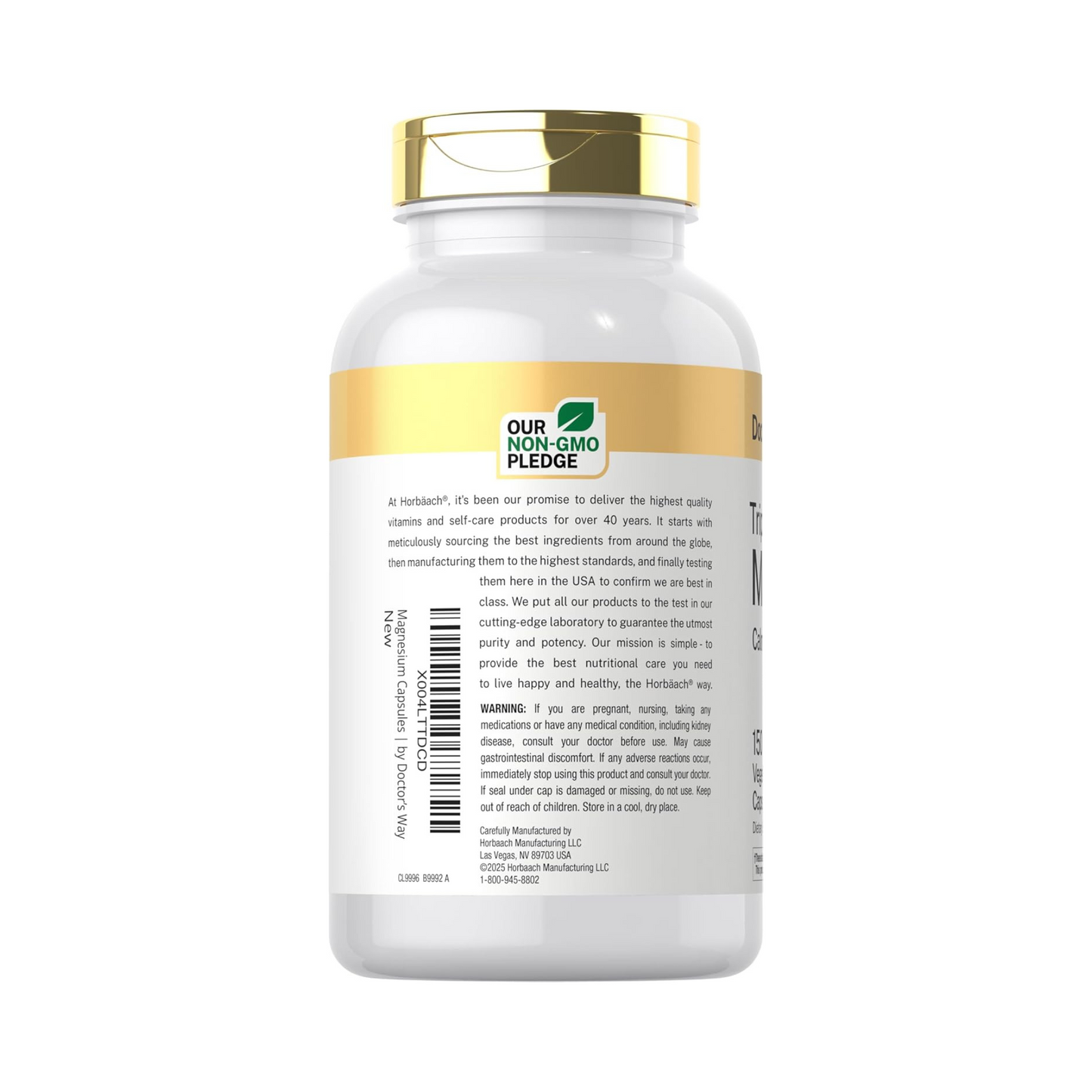 Combo 2x Doctor's Way Complexo de Magnésio Triplo, Citrato, Glicinato e Malato, 150 Cápsulas Vegetarianas
