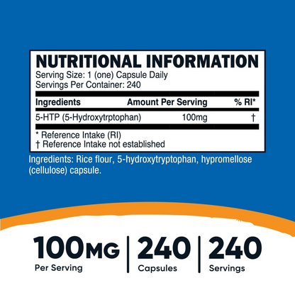 Nutricost 5-HTP 200mg, 5-Hidroxitriptofano, 240 Cápsulas Vegetarianas