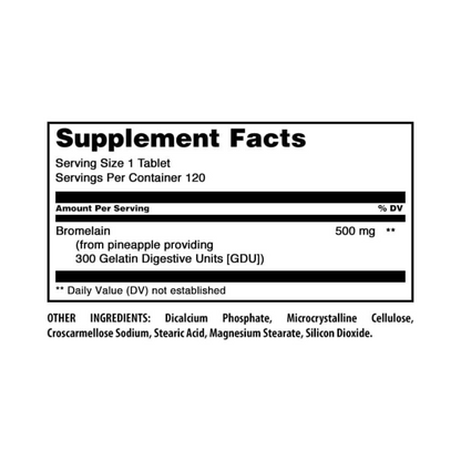 Amazing Formulas Bromelina 500mg, 120 Comprimidos