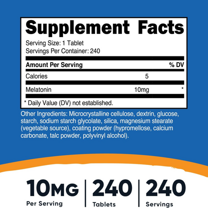 Nutricost Melatonina, 10mg - 240 Comprimidos