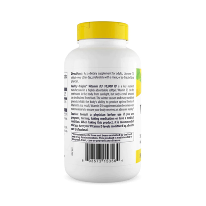 Combo Healthy Origins, D3, 10000IU, 360 Softgels + Doctor's Way Complexo de Magnésio, 150 Cápsulas Vegetarianas + Vitamina K2 MK-7, 100mcg , 150 softgels