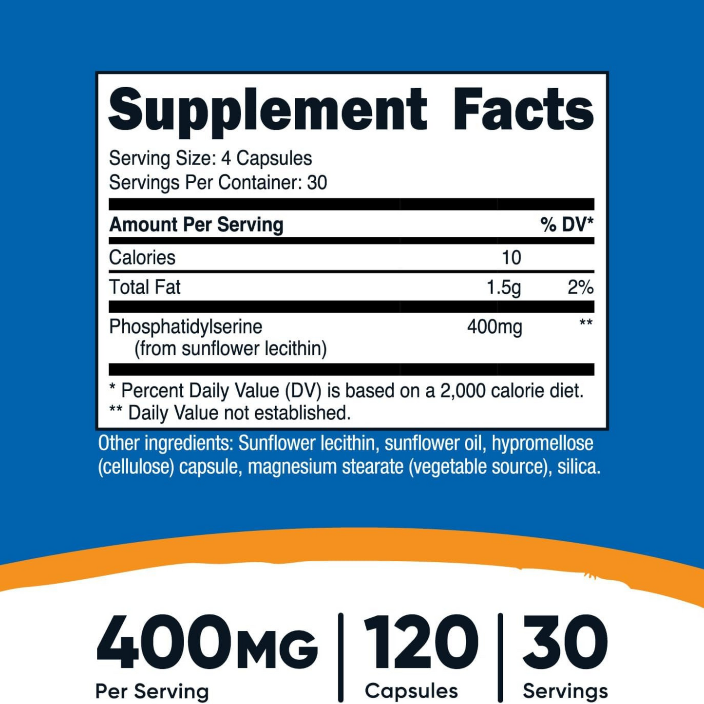 Nutricost Fosfatidilserina 400 mg, 120 Cápsulas