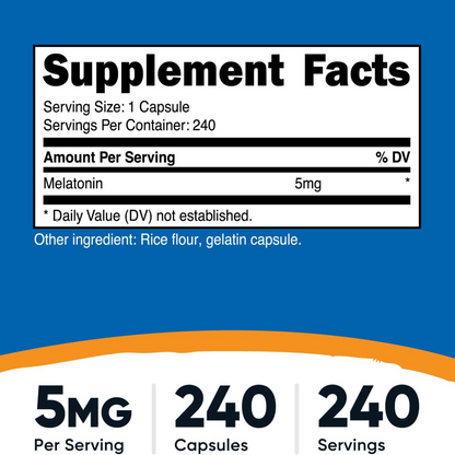 Nutricost Melatonina, 5mg - 240 Comprimidos