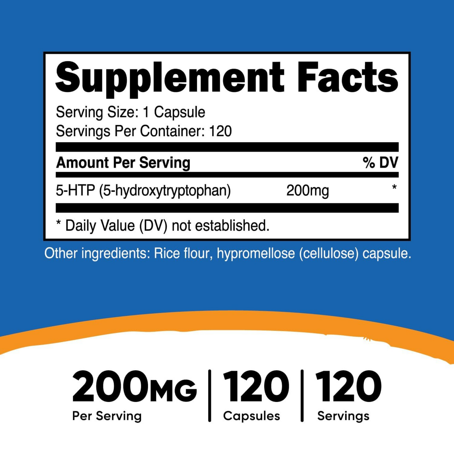 Nutricost 5-HTP 200mg, 5-Hidroxitriptofano, 120 Cápsulas Vegetarianas