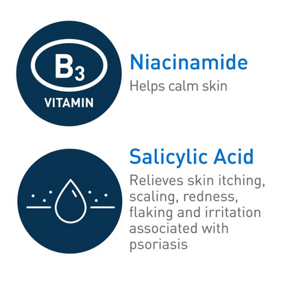 CeraVe Cleanser para Psoríase com Ácido Salicílico com Ácido Lático Esfoliante, 237 ml (8 oz)