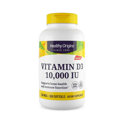 Combo Healthy Origins Vitamina D3 10000 UI + Carlyle Vitamina Methyl B-12 2000 MCG em 2 Cápsulas 240 Cápsulas