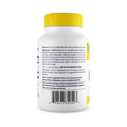 Combo Healthy Origins CoQ10 100mg (Kaneka Q10), 60 Softgels + Vitamina D3 1000UI, 240 Softgels