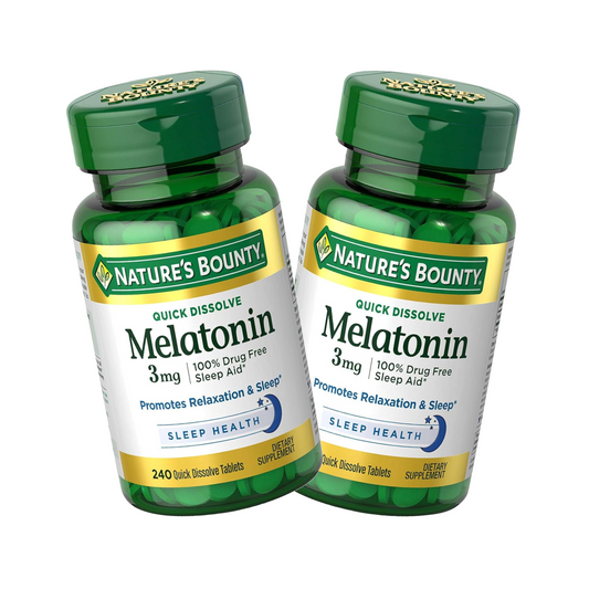 Combo 2 Nature's Bounty, Melatonina, 3 mg, 240 Comprimidos