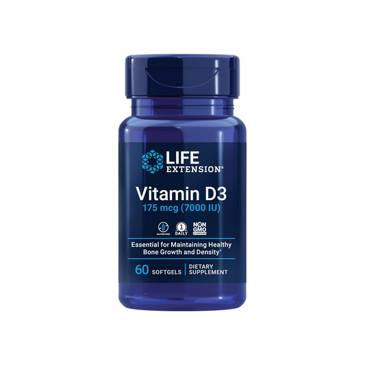 Life Extension, Vitamina D3, 175 mcg (7.000 UI), 60 Cápsulas Softgel