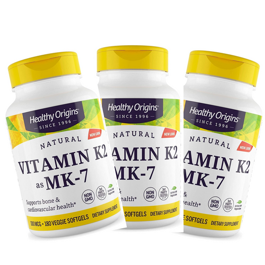 Combo 3 Healthy Origins, Vitamina k2 MK7, 100 MCG, 180 Softgels