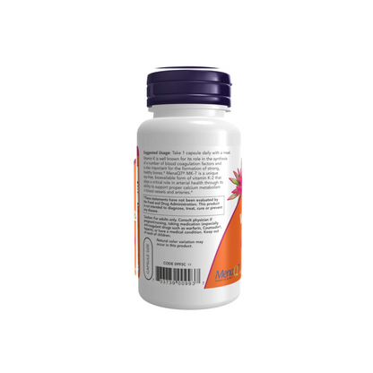 NOW Foods, Vitamina K-2 MK-7, 100 mcg, 120 Cápsulas Vegetais