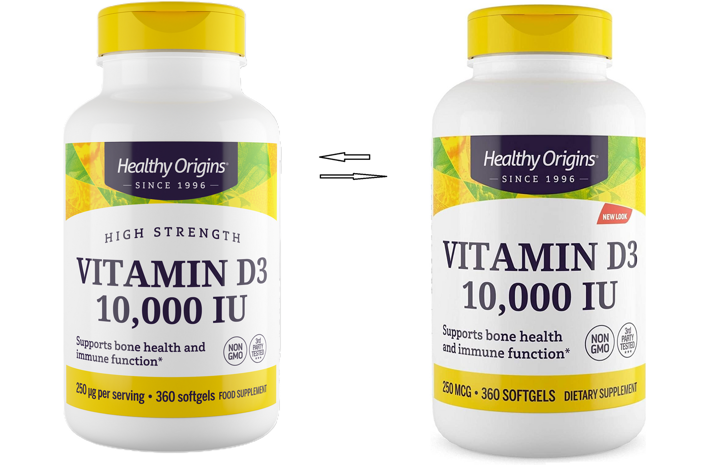 Combo 1 Healthy Origins Vitamina D3 10000IU 360 Softgels + 1 Healthy Origins Vitamina D3 10000IU 240 Softgels